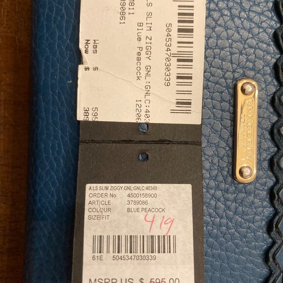 BURBERRY PEACOCK BLUE WALLET - Picture 9 of 9